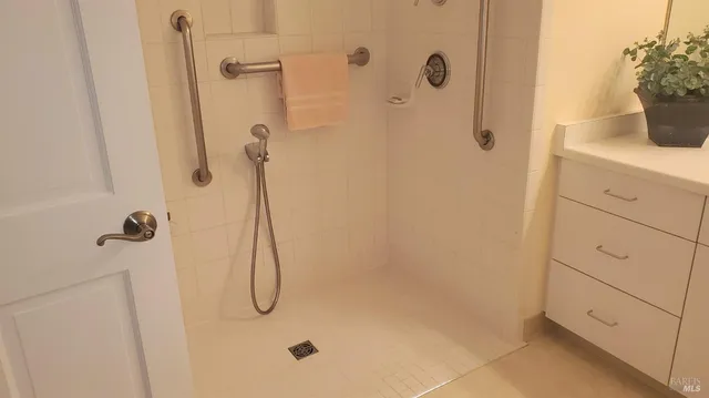 a bathroom with a shower