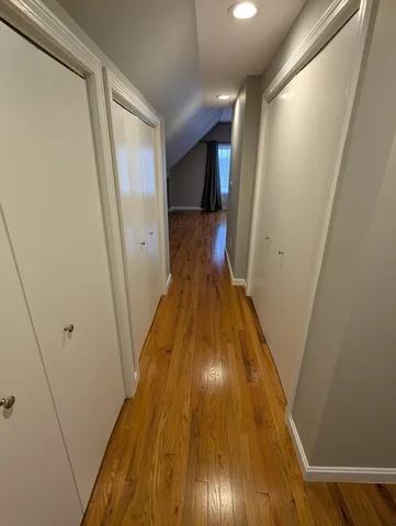 a view of a hallway from a hallway