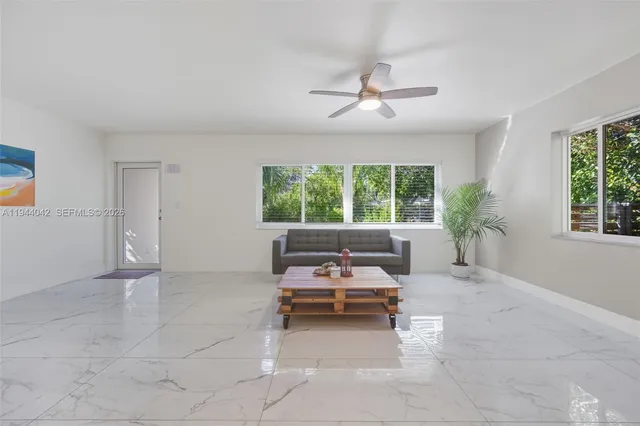 a outdoor space with patio furniture and a window