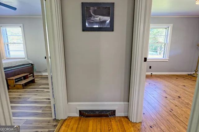 an aerial view of residential house with outdoor space and swimming pool