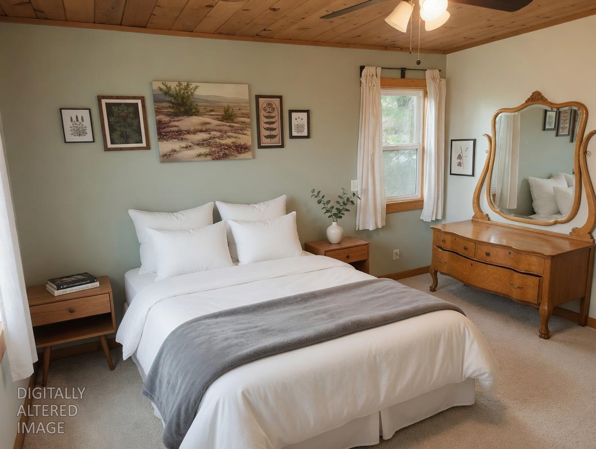 4850 8 Mile Road Camino, CA 95709 - Photo 10 of 30 a bedroom with bed and a chandelier