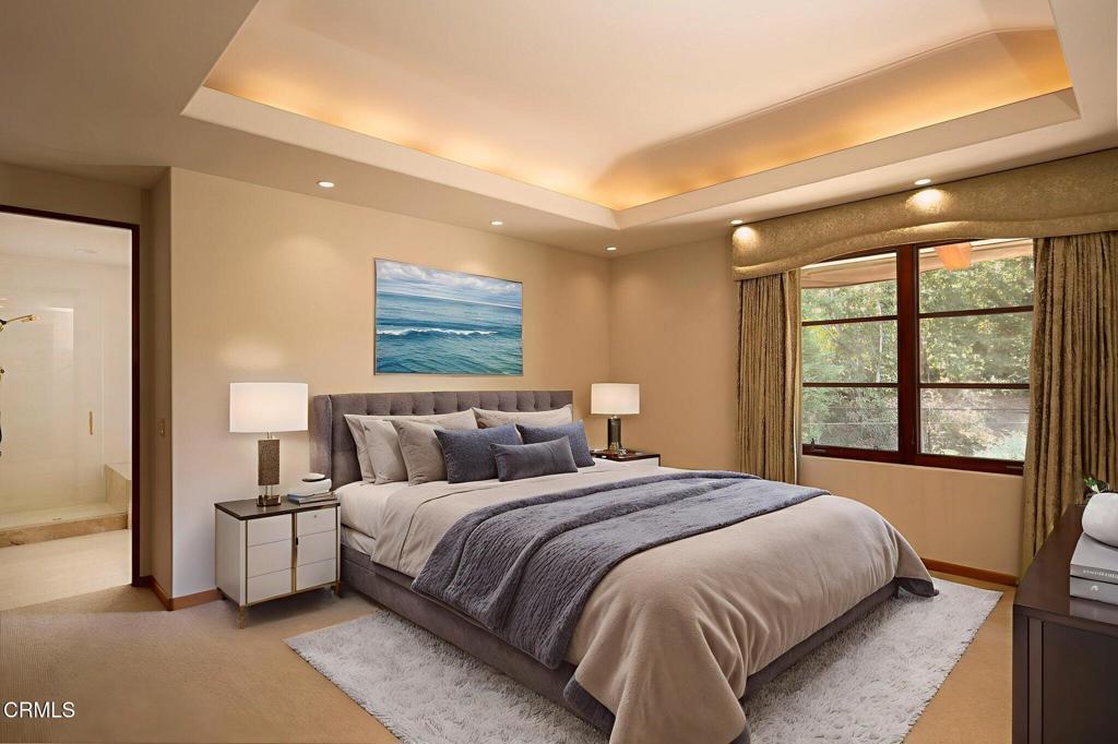 921 Chapea Road Pasadena, CA 91107 - Photo 16 of 22 a bedroom with a bed and a large window