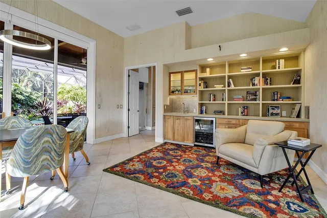 a view of a porch with a yard