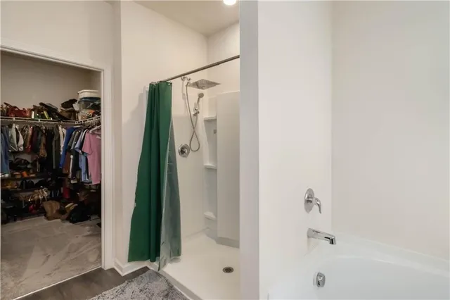a bathroom with a shower
