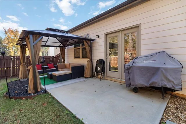 a house view with a garden space