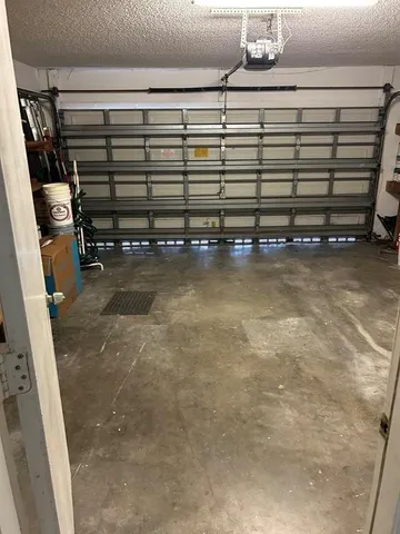 a view of a yard with a large tree