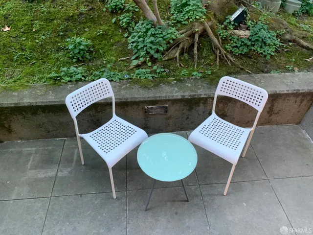 a view of outdoor space with seating area