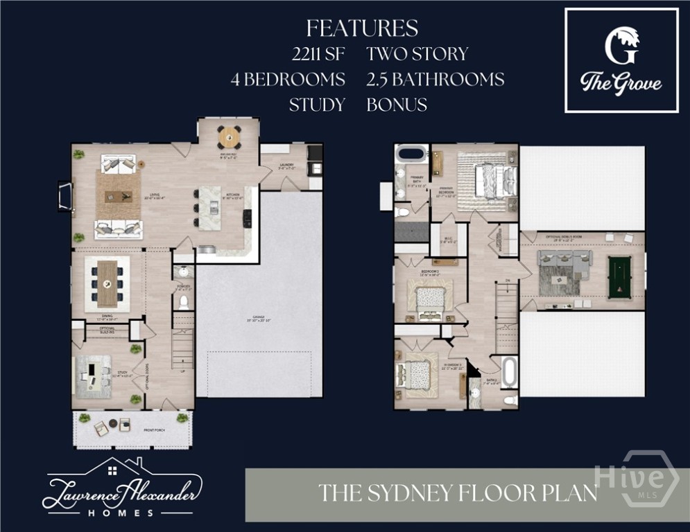 44 Grove Hollow Road Rincon, GA 31326 - Photo 2 of 5 SYDNEY FLOOR PLAN BY LAWRENCE ALEXANDER HOMES