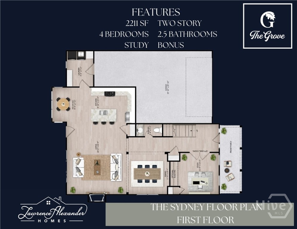 44 Grove Hollow Road Rincon, GA 31326 - Photo 3 of 5 SYDNEY FLOOR PLAN BY LAWRENCE ALEXANDER HOMES