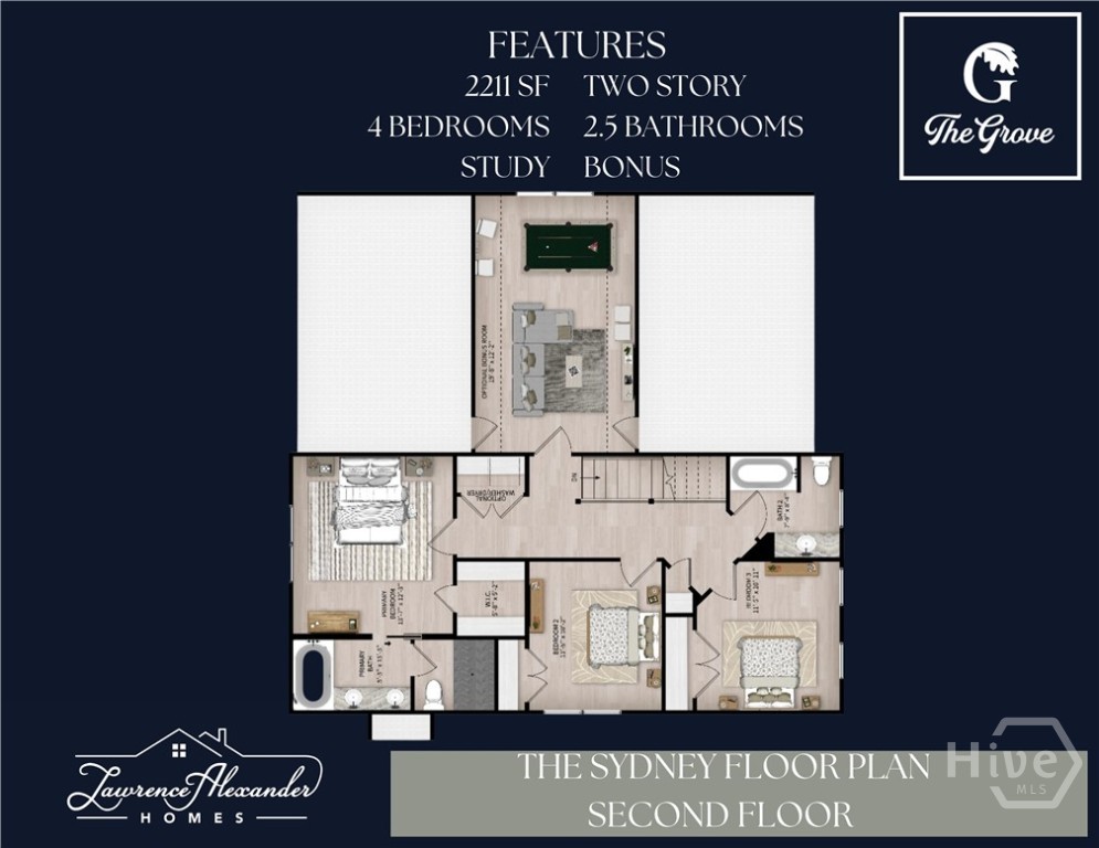 44 Grove Hollow Road Rincon, GA 31326 - Photo 4 of 5 SYDNEY FLOOR PLAN BY LAWRENCE ALEXANDER HOMES