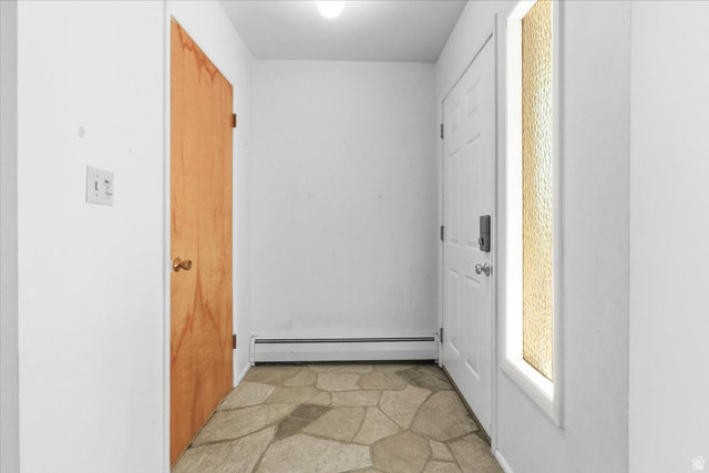 217 East 400 South Spring City, UT 84662 - Photo 14 of 71 Corridor featuring baseboard heating and light stone finish flooring