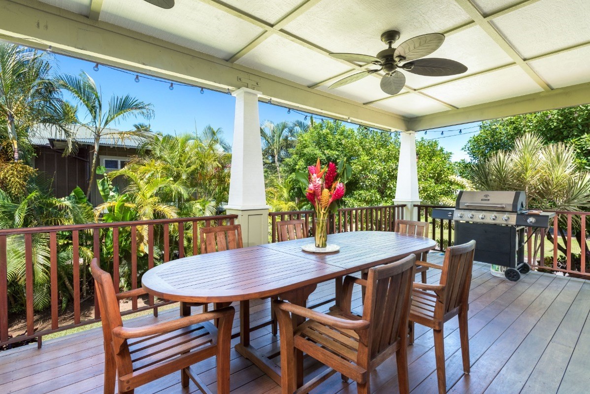 4412 Aku Road Hanalei, HI 96714 - Photo 3 of 30 a view of a dining room with furniture window and wooden floor