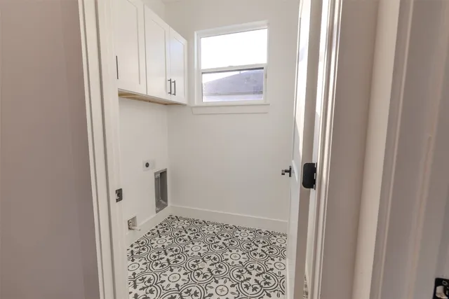 a bathroom with a window