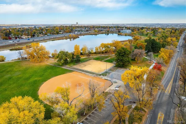 an aerial view of a city
