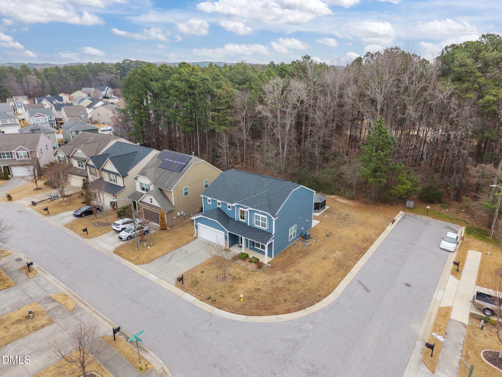 2021 Muddy Creek Court Raleigh, NC 27610 - Photo 42 of 47 an aerial view of a house with outdoor space