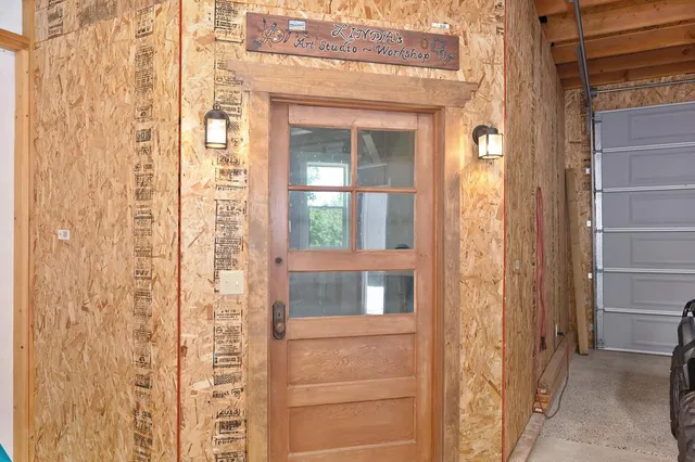 a view of an outdoor space and swimming pool