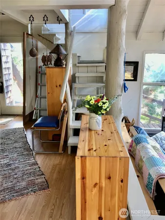 a living room with furniture