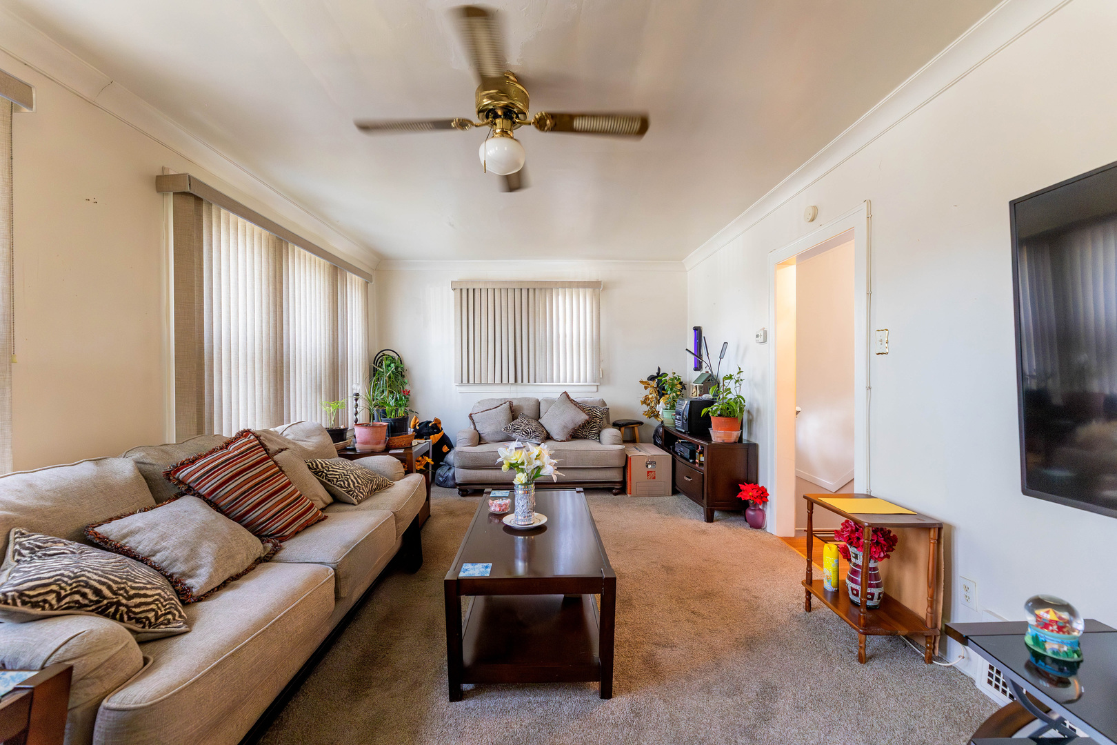 8129 South Cornell Avenue Chicago, IL 60617 - Photo 5 of 16 a living room with furniture and a flat screen tv