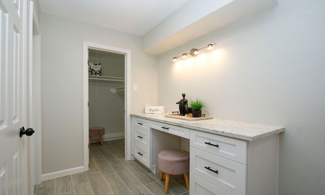 a room with a table and chair