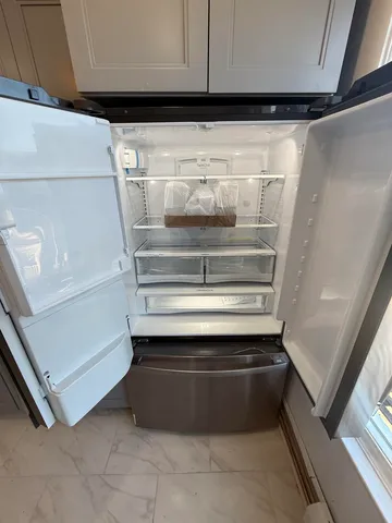 a refrigerator in a kitchen