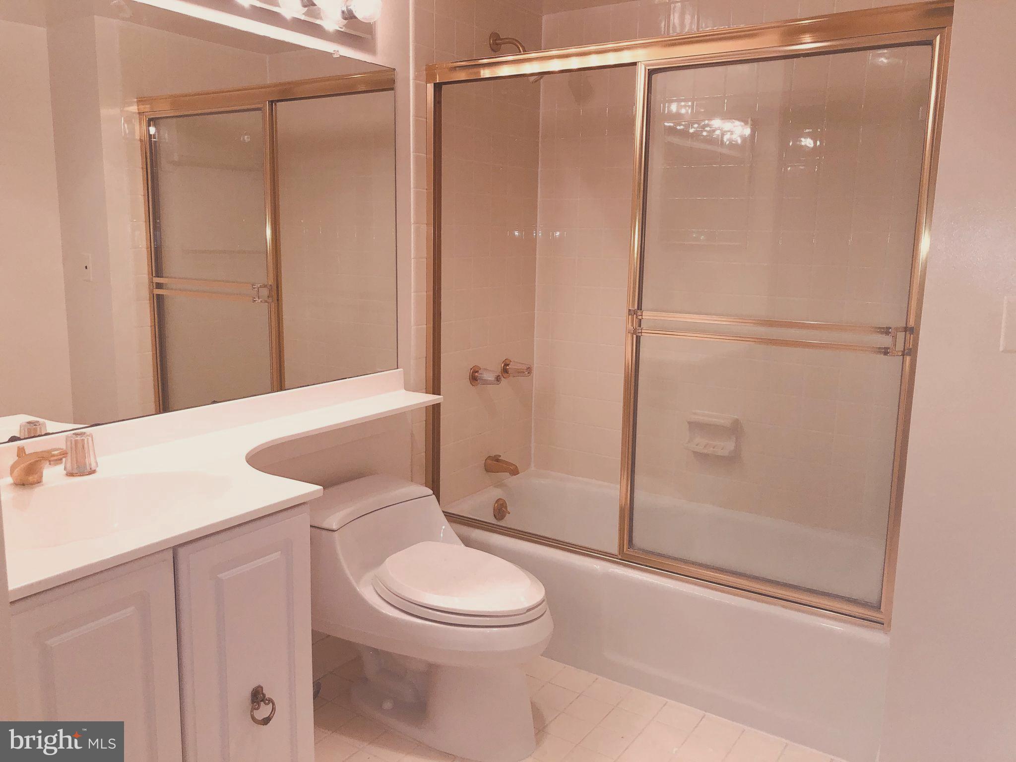 1101 South Arlington Ridge Road, Unit 704 Arlington, VA 22202 - Photo 28 of 41 a bathroom with a toilet a sink and shower