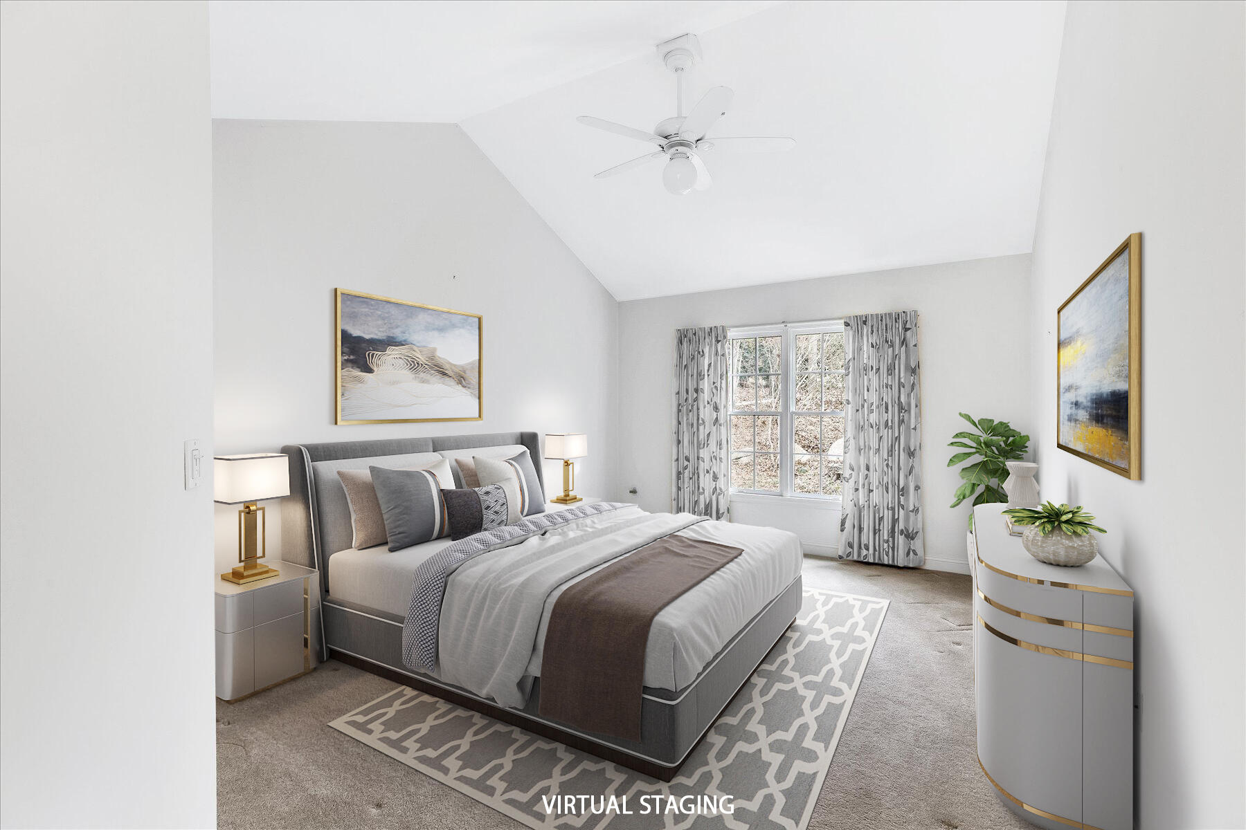 14 Bishops Park Mashpee, MA 02649 - Photo 19 of 42 a bedroom with a balcony a bed and a painting on the wall