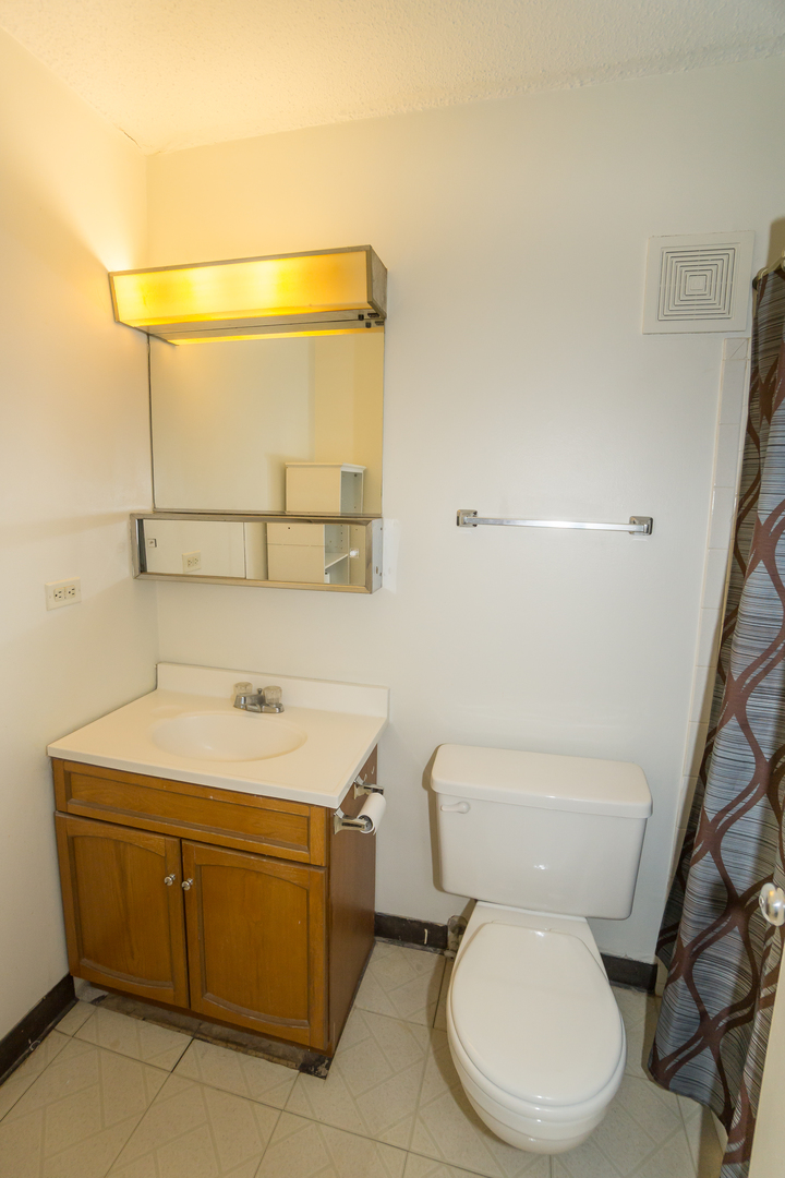 300 West Fullerton Avenue, Unit 305 Addison, IL 60101 - Photo 10 of 18 a bathroom with a toilet sink and mirror