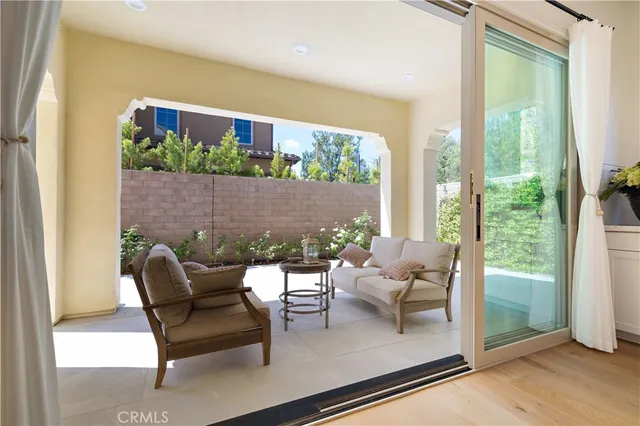 a living room with furniture