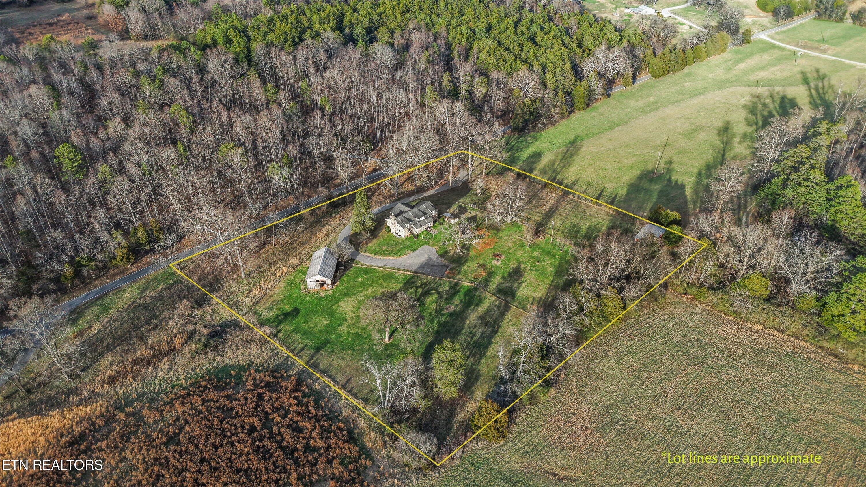 7969 Glendale Community Road Greenback, TN 37742 - Photo 4 of 56 Drone with approximate property lines