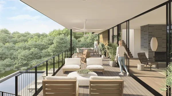 a view of balcony and patio