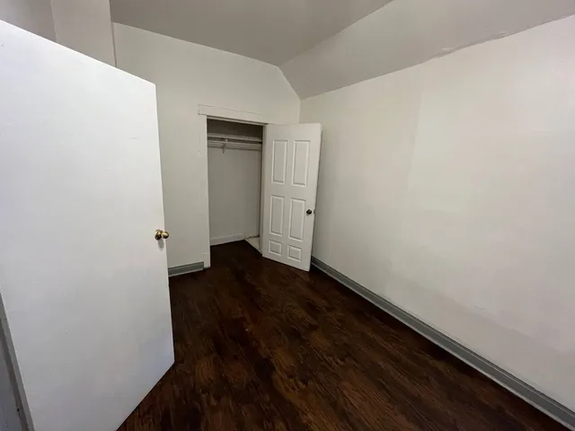 a view of small space with wooden floor