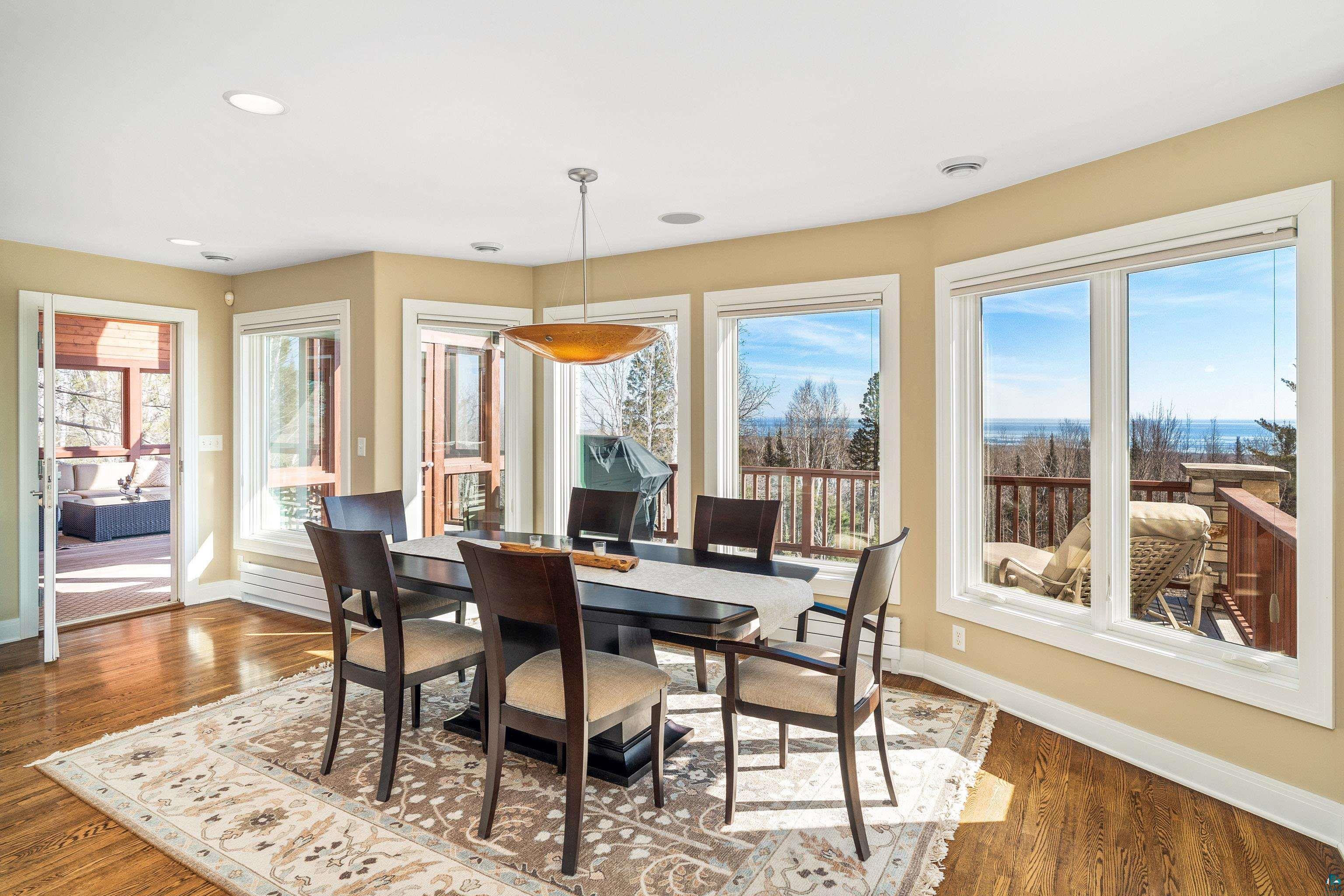 5290 Lakewood Road Duluth, MN 55804 - Photo 13 of 50 Dining area with recessed lighting, baseboards, and wood finished floors