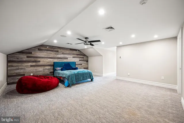 a room with a chandelier