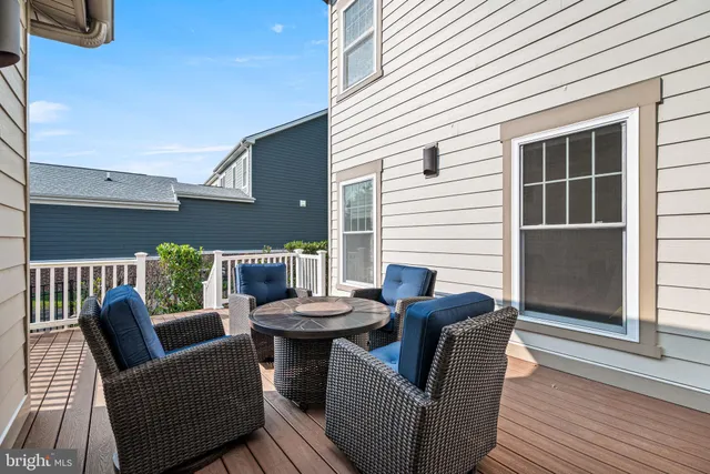 a view of a patio on the deck