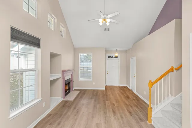 a view of livingroom with hardwood floor and window