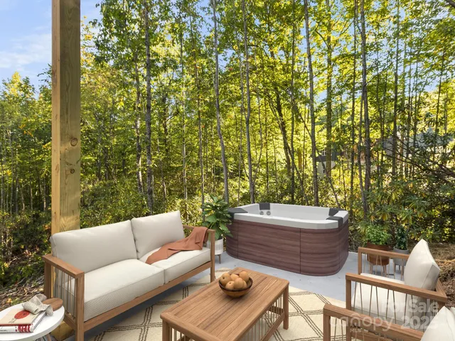 a view of a field with a mountain in the background