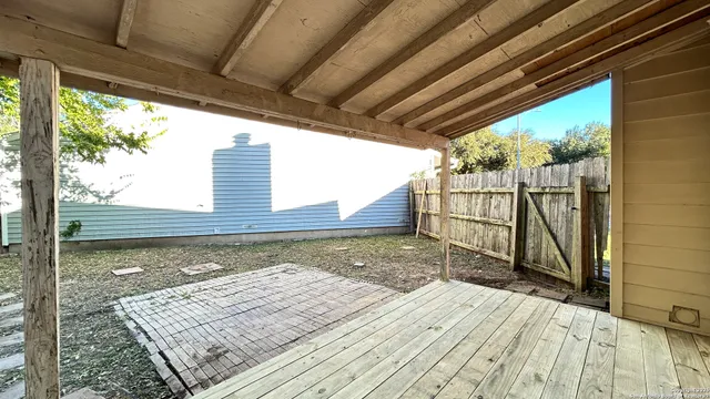 a view of a wooden deck