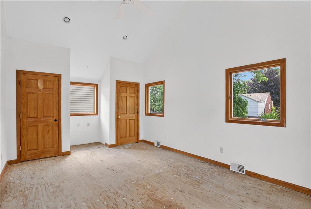 620 Rock Springs Road Pittsburgh, PA 15228 - Photo 33 of 44 The largest of the 4 bedrooms is the rear 4th as part of the addition being 20x12 with 2 closets and 13' high cathedral ceilings.
