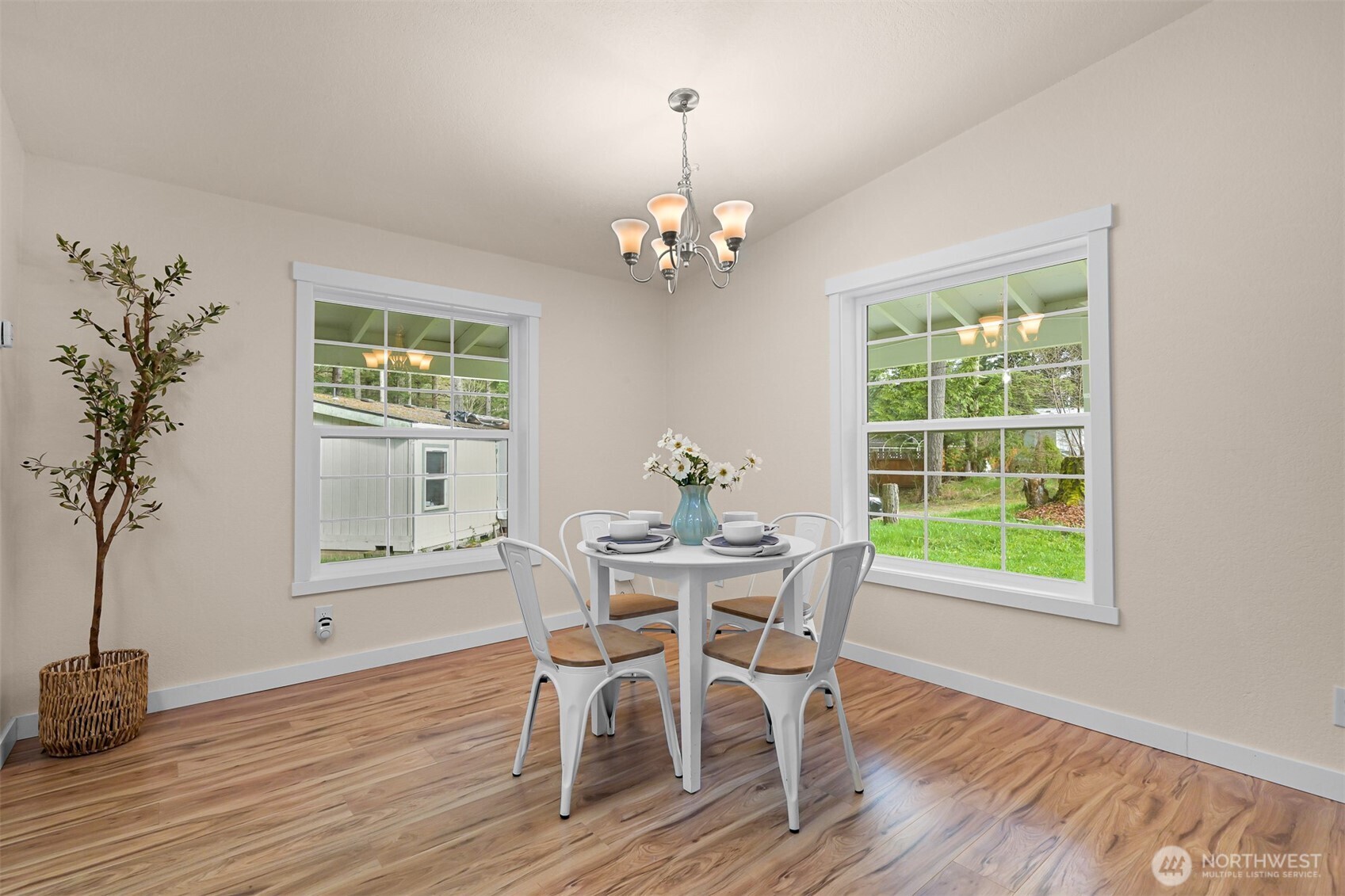 6159 Cedar Lane Maple Falls, WA 98266 - Photo 18 of 31 a view of a dining room with furniture window and wooden floor