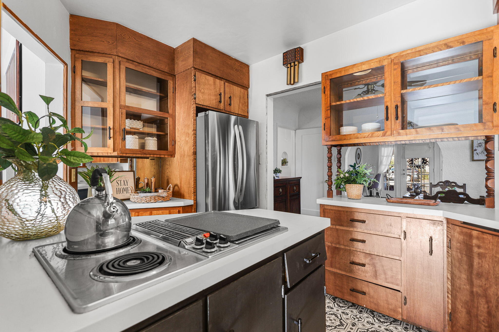 2343 North Street Redding, CA 96001 - Photo 6 of 93 Kitchen w Island Cooktop & Fridge
