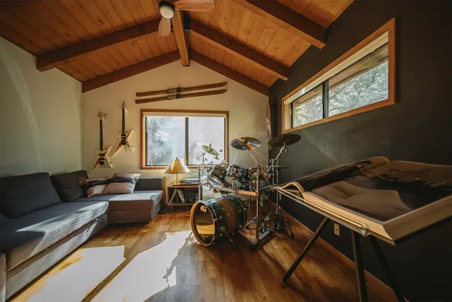 a living room with furniture