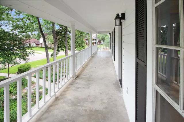 a view of a city from a balcony