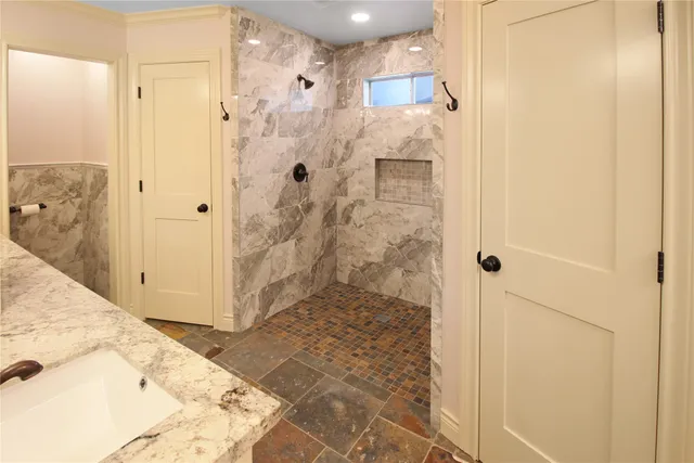 a bathroom with a shower