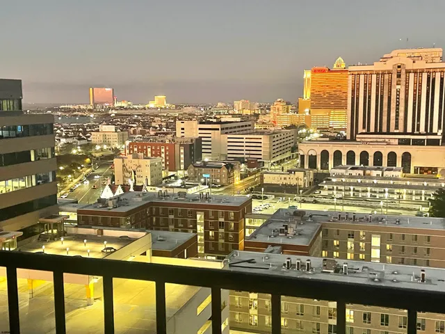 a view of a city with tall buildings