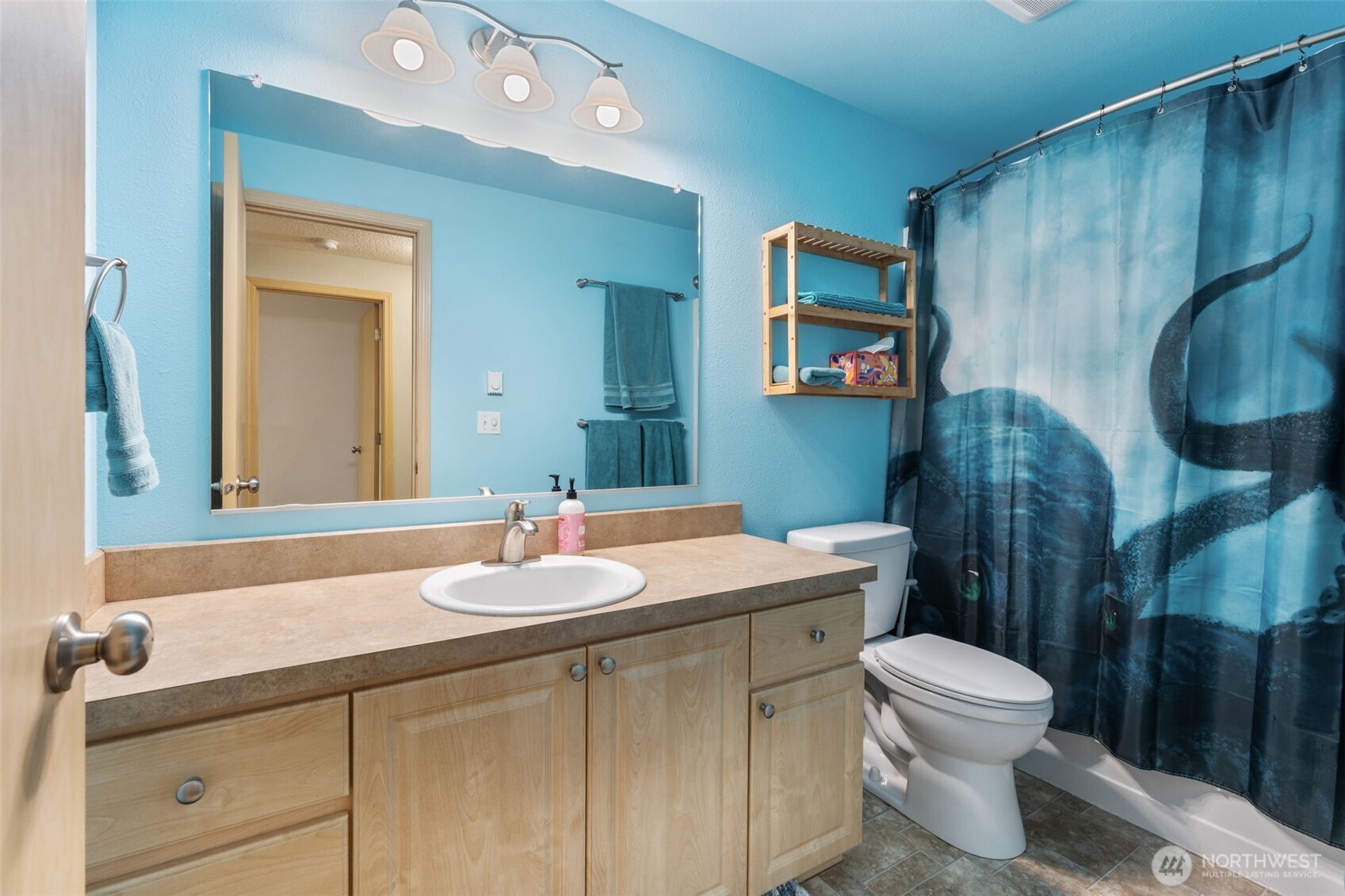 6321 199th Loop Southwest Rochester, WA 98579 - Photo 24 of 38 a bathroom with a sink and a mirror