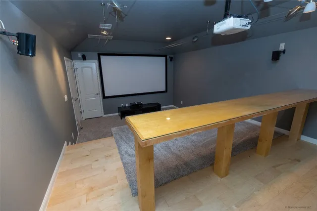 a room with pool table