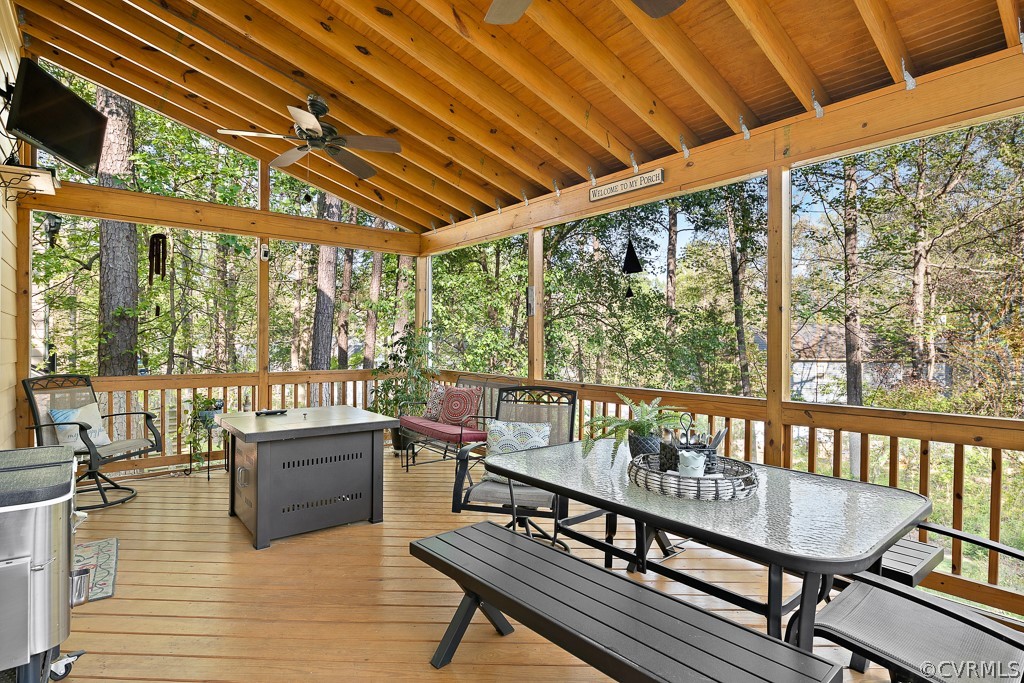 13906 Turtle Hill Road Midlothian, VA 23112 - Photo 16 of 35 a view of a balcony with furniture and wooden floor