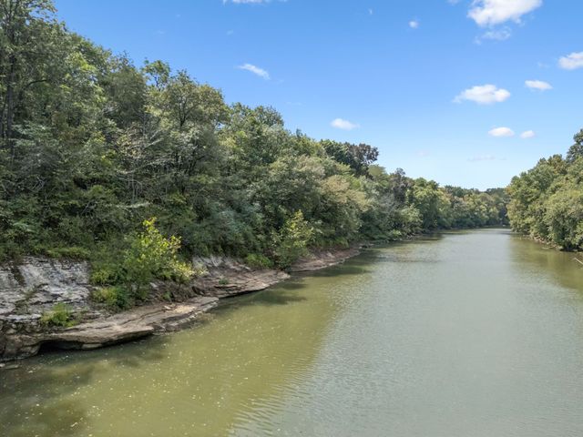 a view of a lake with houses