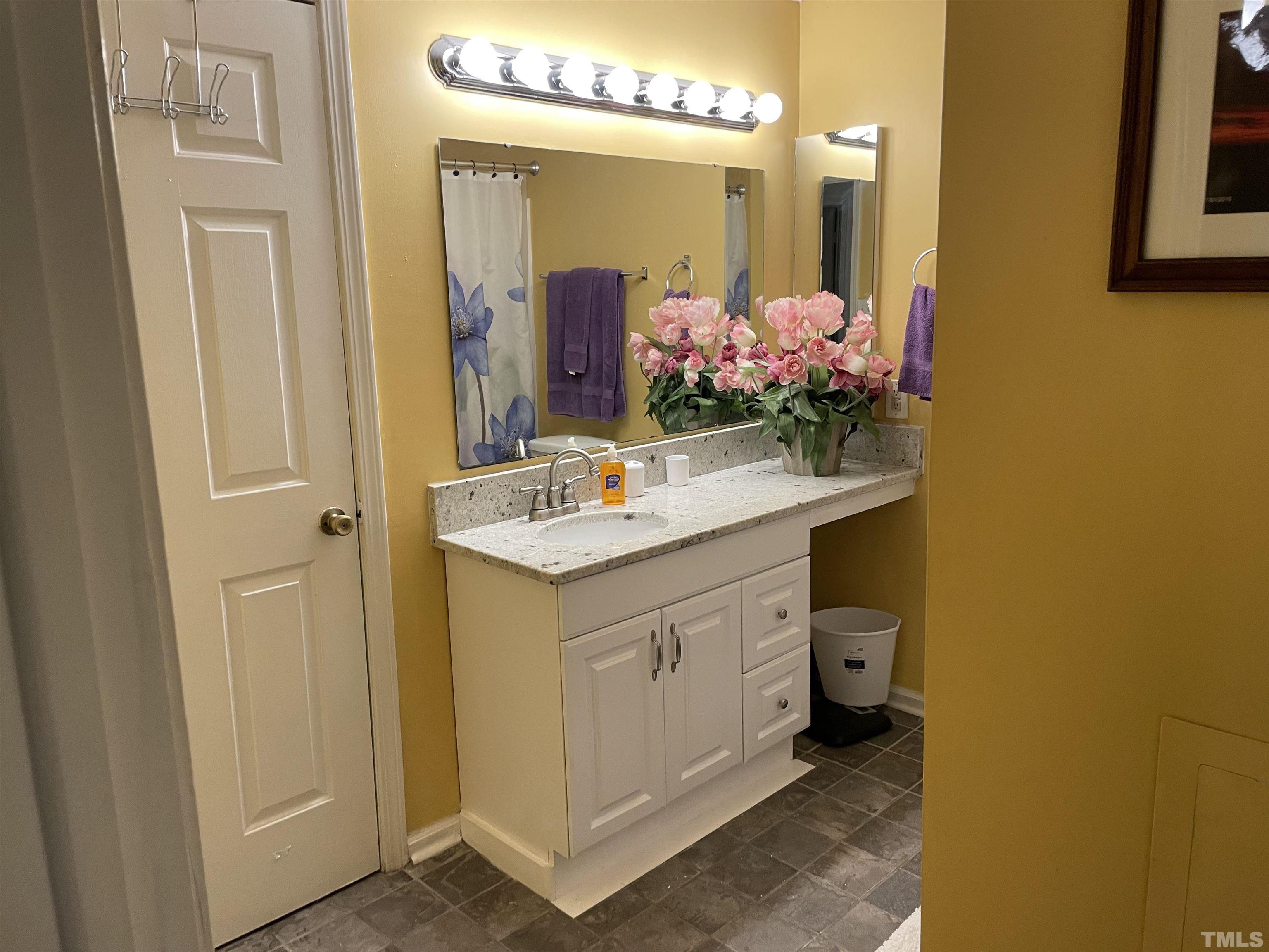 7841 Stephanie Lane Raleigh, NC 27615 - Photo 27 of 37 a bathroom with a sink mirror and vanity