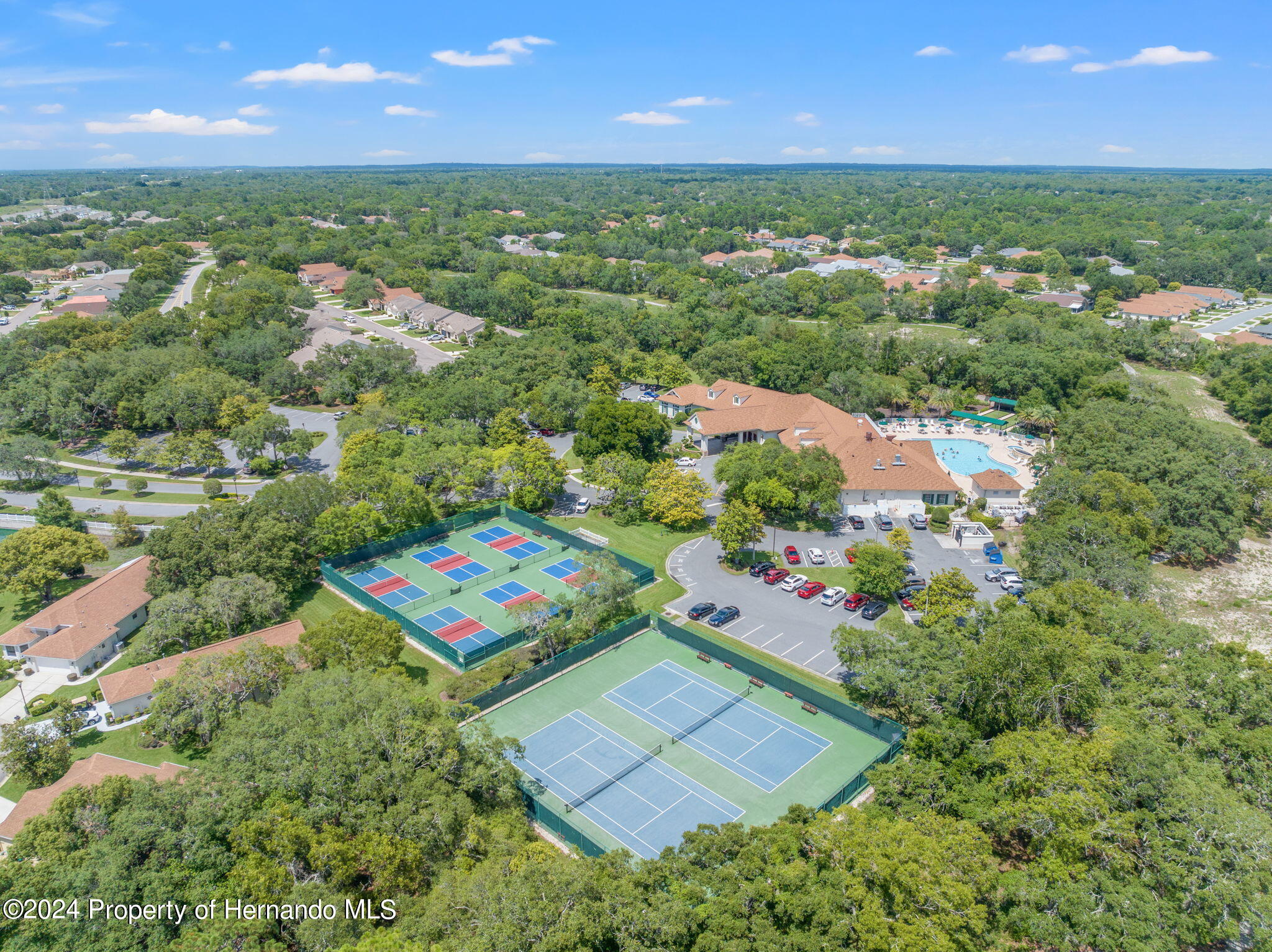449 Candlestone Court Spring Hill, FL 34609 - Photo 8 of 12 an aerial view of residential houses with outdoor space and trees